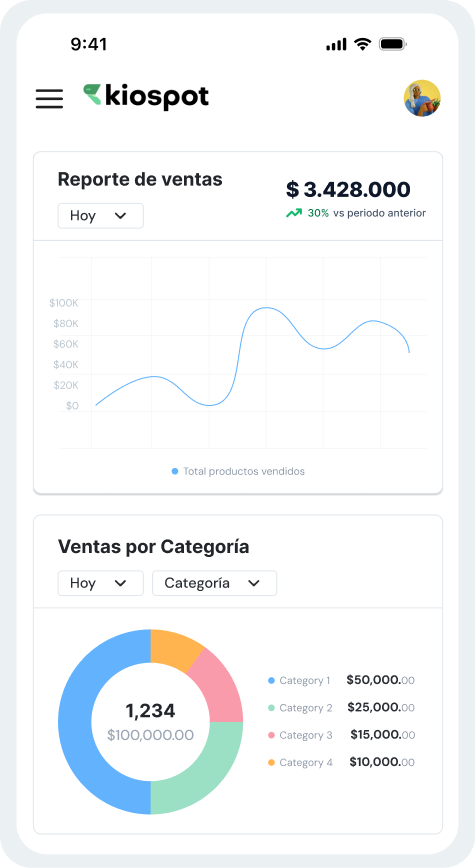 Kiospot App - Vista móvil